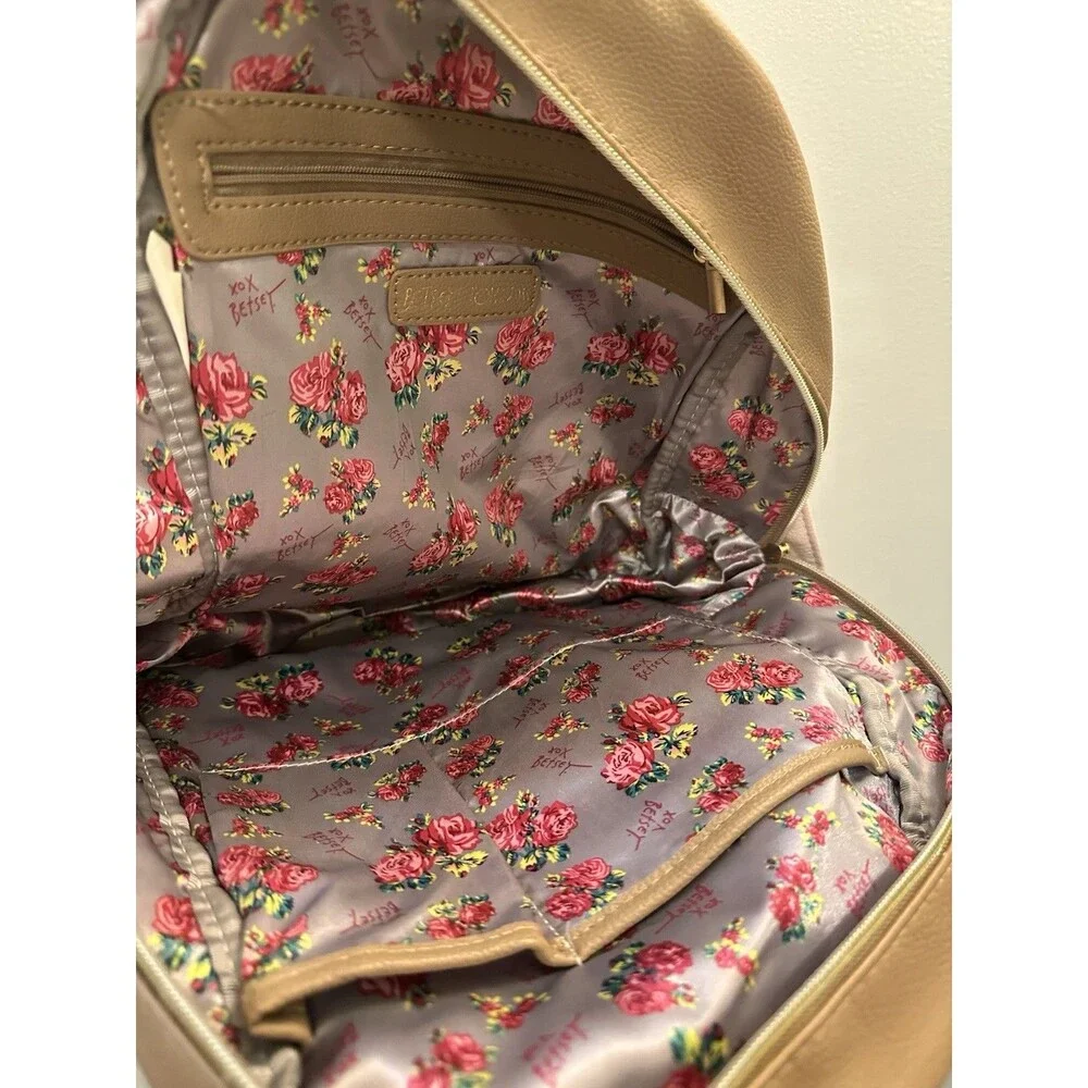 Betsey Johnson Striped Butterfly Bookbag Purse